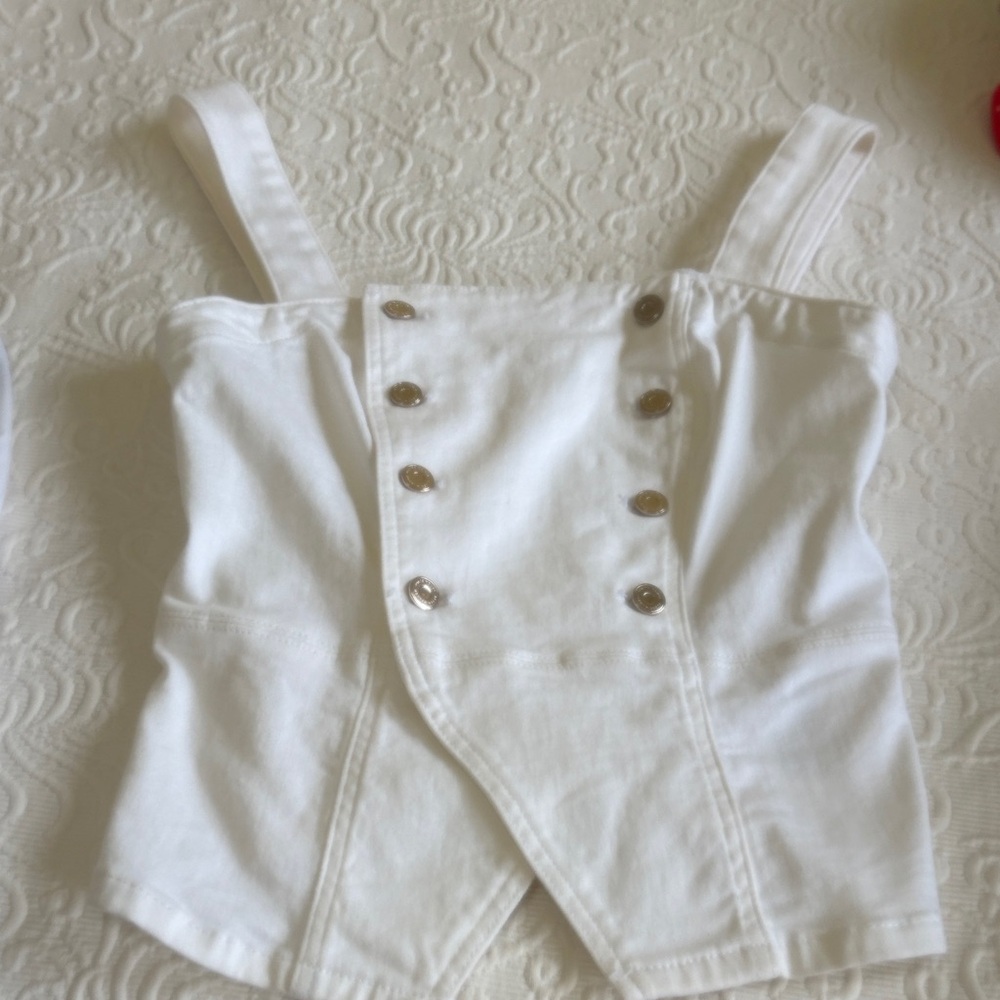 White House Black Market Ivory Structured Corset Tank